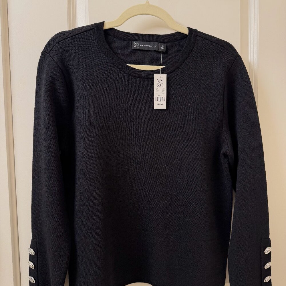 New York & Company Button Cuff Sweater